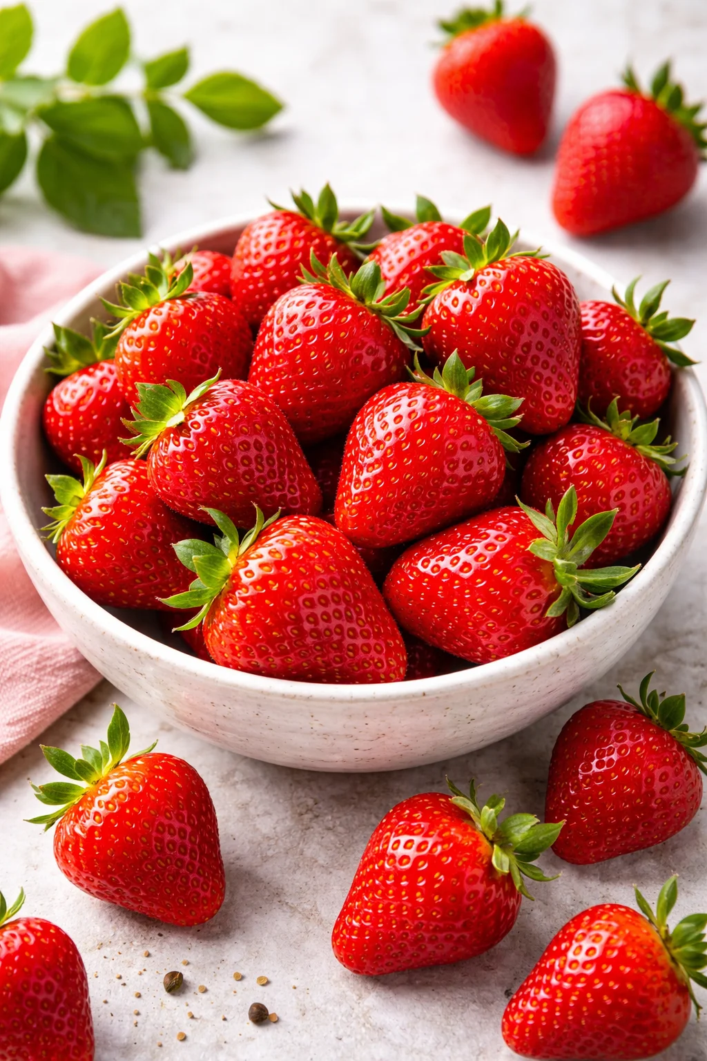 fresh strawberries in a bowl for healthy fruit snack