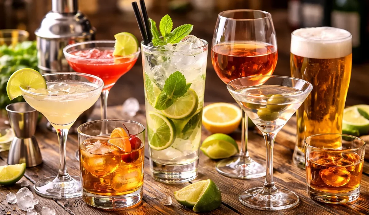 different alcoholic drinks showing calorie awareness flexible dieting iifym lifestyle