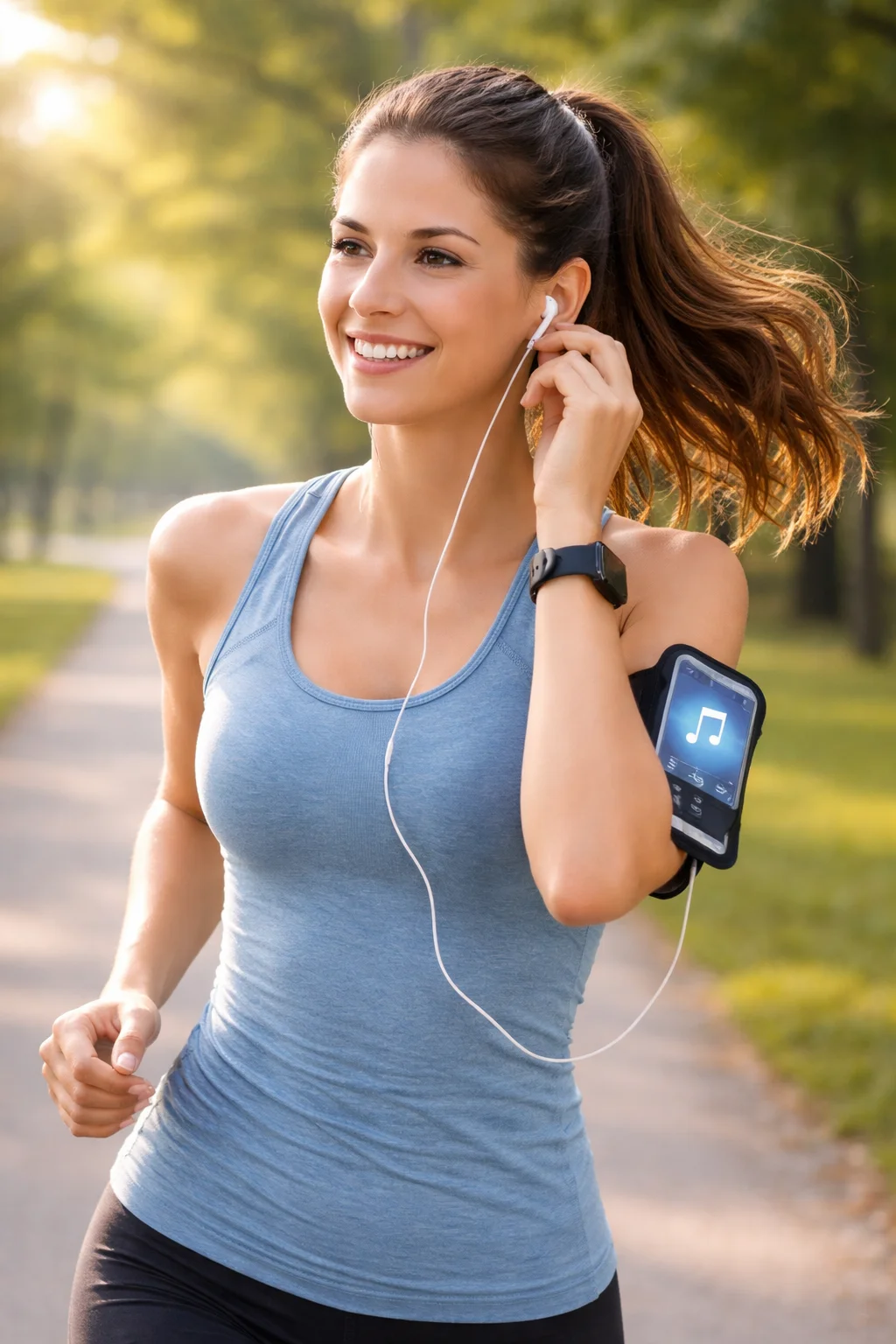woman using fitness app during outdoor workout macro tracking iifym lifestyle
