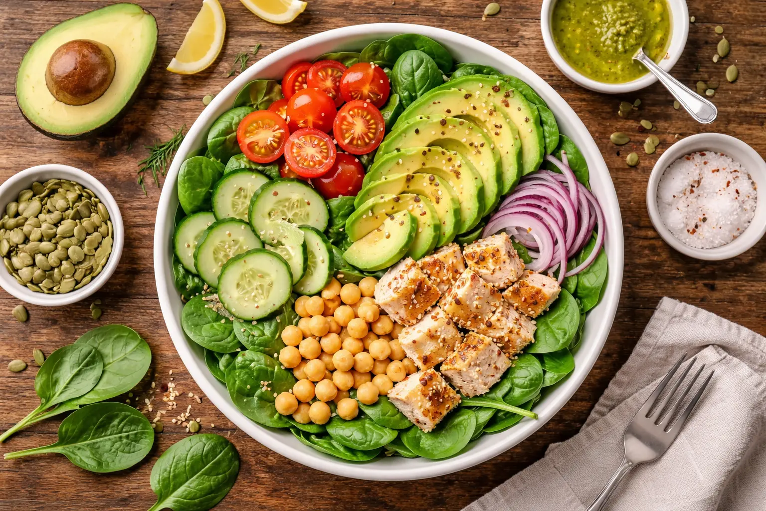 healthy green vegetables meal with avocado spinach peas macro diet iifym