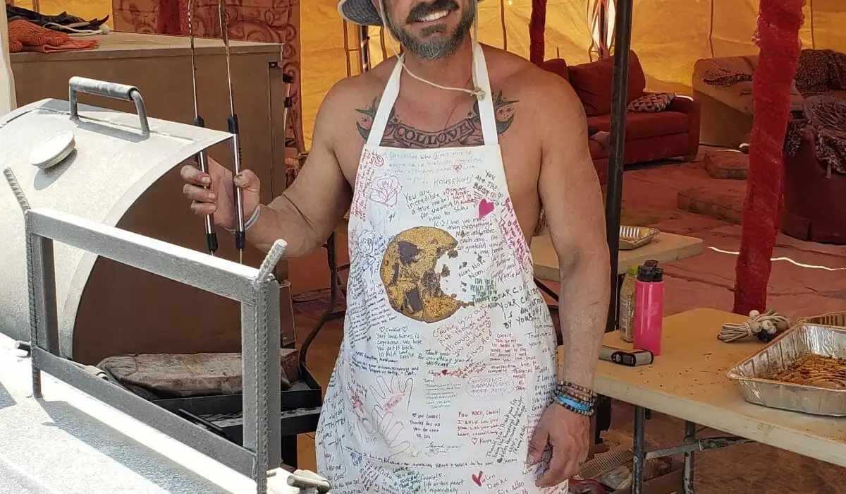 man grilling food outdoors healthy meal preparation lifestyle cooking